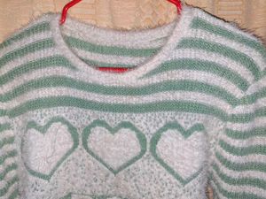 Cozy Striped Heart Sweater