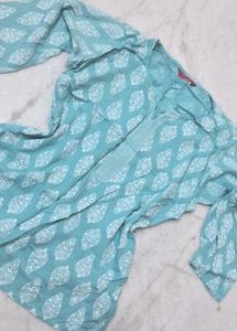 Beautiful Teal Printed Kurta