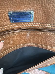 Tan Leather Crossbody Multizip Bag