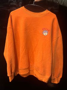 Orange Cartoon Graphic Sweatshirt