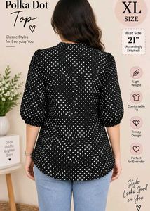 Chic Polka Dot Puff Sleeve Top