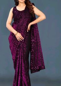 Elegant Purple Embroidered Dress Material