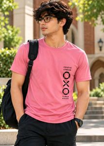 Men's Pink Graphic T-Shirt
