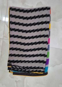 Vibrant Striped Chiffon Saree