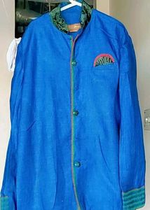 Men's Blue Ethnic Jacket