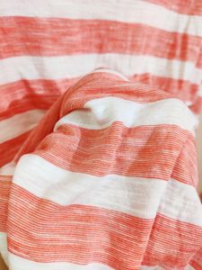 Peach &amp; White - Stripped Knitted Top
