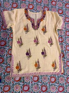 Embroidered Yellow Kurta