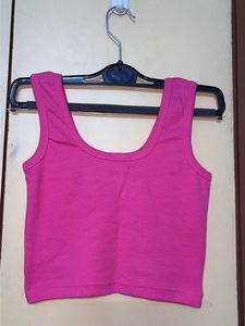 Vibrant Pink Cropped Tank Top