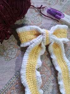 Handmade Crochet Bow Clip