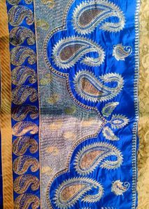 Royal Blue &amp; Gold Women's Saree