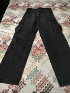 Dark Wash Cargo Pants