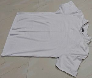 Men's White Textured T-Shirt