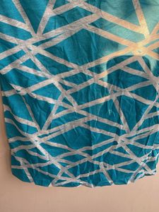 Blue Geometric Pattern T-Shirt