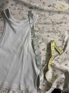 White Ribbed vest Top
