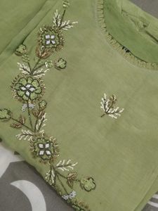 Elegant Green Embroidered Kurta Set