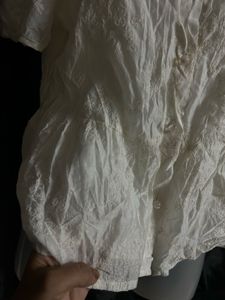 Embroidered White Peplum Blouse