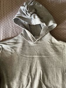 Gray Cropped Hoodie
