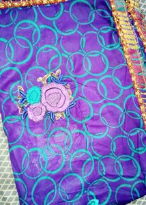 Vibrant Purple Embroidered Saree