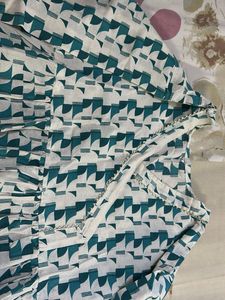 Green Geometric Print Kurta