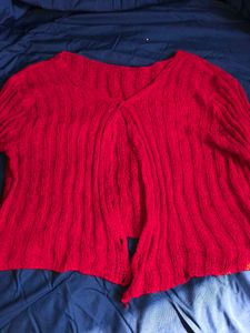 Red Knit Cardigan