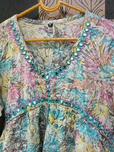 floral design aline kurta set