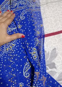 Dark Blue 🔵 Silk Simple Saree