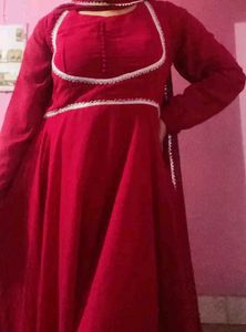 Elegant Maroon Anarkali Kurta Set