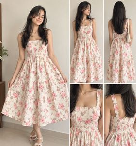 like new Floral Smocked Tiered Midi Dress