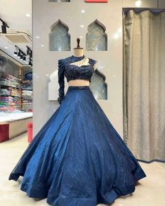 Stunning Blue Sequin Lehenga Choli