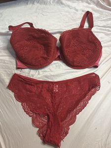 Red Lace Bra and Panty Set