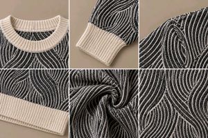 BLACK &amp; CREAM ABSTRACT WAVE KNIT SWEATER