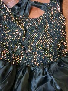 Sparkling Black Gown with Ruffles