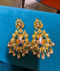 Exquisite Radha Krishna Dangle Earrings