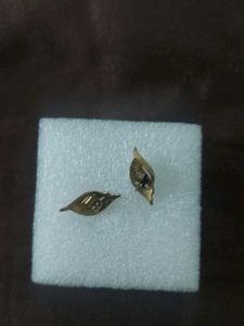 Chic Gold and Silver Tone Leaf Earrings