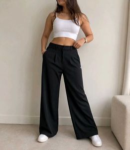 High Waisted Wide Leg Black Pants & Free Gift