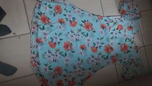 korean Floral Print Maxi Dress