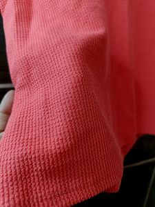 Coral Textured Collared Top