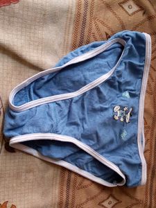 Blue Briefs with Cute Cartoon Print