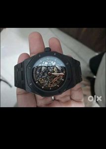 Stylish Black Skeleton Automatic Watch