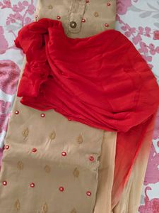 Beautiful Beige Kurta Suit Material