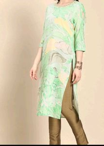 Stylish Kurta with Embellished Neckline
