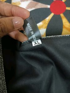 Sparkly Silver &amp; Black Midi Dress