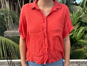Vibrant Orange Loose Fit Top