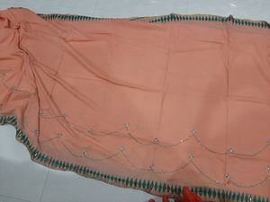 Pure Cotton Embroidery Work Saree And Blouse