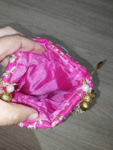 Pink Embellished Potli Bag