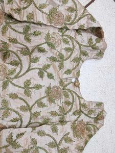 Beige Embroidered Kurta