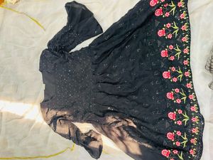 Elegant Black Embroidered Kurta Set with Dupatta