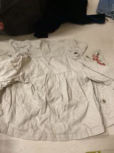baby Cream Corduroy Jacket with Floral Embroidery