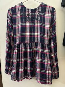 Max Chic Plaid Embroidered Tunic Top