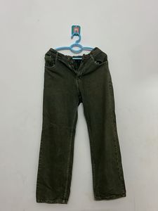 Olive Green Wide Leg Jeans